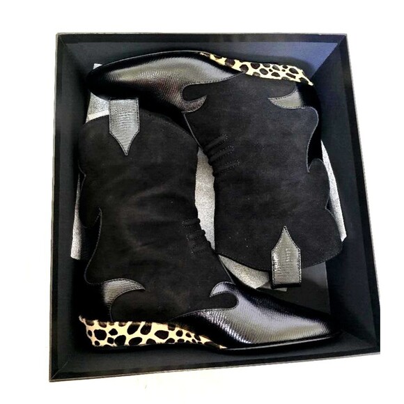 Giuseppe Zanotti Hadley Women's Black Leather Suede Fashion Boot Size 7.… - Picture 7 of 15